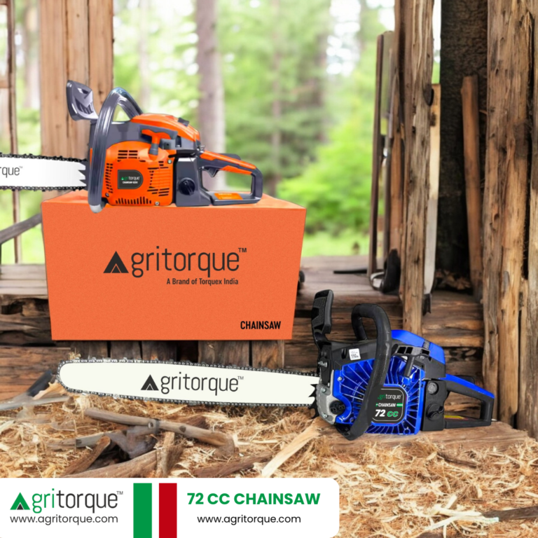 agritorque tx-72 72 cc chainsaw with 22 inch guide bar blue color