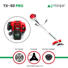 agrtorque brush cutter tx-50 pro side pack attachments