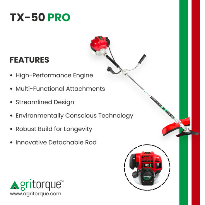 agrtorque brush cutter tx-50 pro side pack features