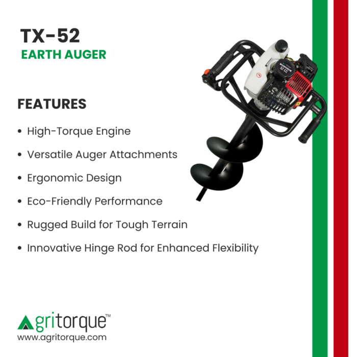 agritorque tx-52 type 52 cc 2 stroke earth auger features